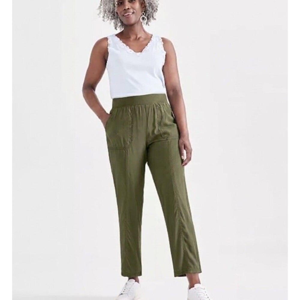 NWT Style & Co Women's Mid-Rise Pull On Straight-Leg Ankle PantsPetite Medium